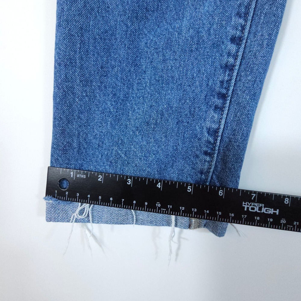 Lucky Brand Drew Mom Jeans Womens 6/28 Blue Vintage High Rise Raw Hem Straight - Picture 12 of 12